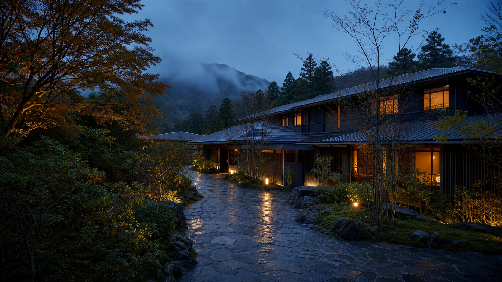 箱根の山あいに佇む温泉旅館